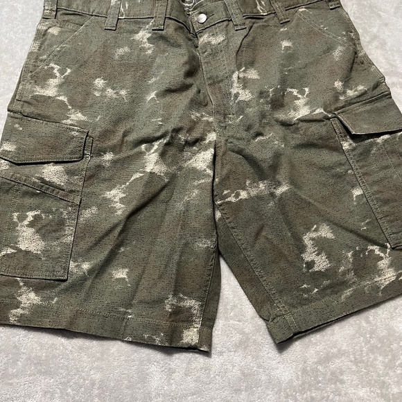 Carhartt Shorts Men's 38 Rugged Flex Relaxed Fit Canvas Cargo Work Camo Green - Picture 1 of 4